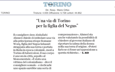 Giorno Memoriale Della Principessa Romane Work HAILE SELASSIE a Torino.